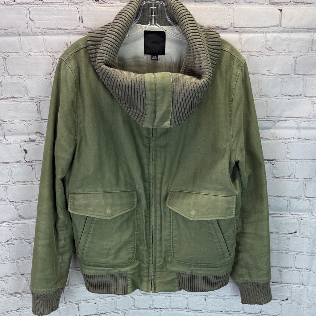 Lad Musician 1990âs-2000âs Khaki Cotton High Neck Jacket Japan. Sz 44. Euc